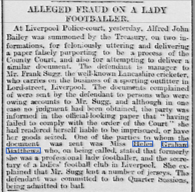 Court case report naming Helen Graham Matthews, April 1900